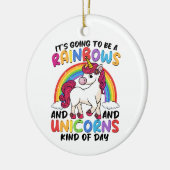 Niedlich Unicorn Rainbow Funny Keramik Ornament (Links)
