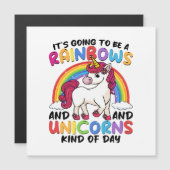 Niedlich Unicorn Rainbow Funny Magnetkarte (Vorne/Hinten)