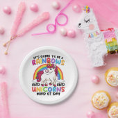 Niedlich Unicorn Rainbow Funny Pappteller (Party)