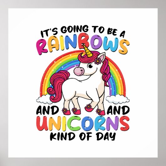 Niedlich Unicorn Rainbow Funny Poster (Vorne)