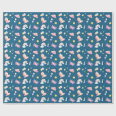 Niedlich Unicorn Rainbow Herzballon Sternmuster Geschenkpapier (Flach)