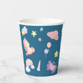 Niedlich Unicorn Rainbow Herzballon Sternmuster Pappbecher (Vorderseite)