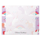 Niedlich Unicorn Rainbow Lila Notizblock (Vorderseite)