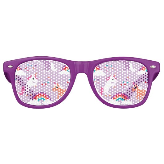 Niedlich Unicorn Rainbow Lila Partybrille (Vorderseite)
