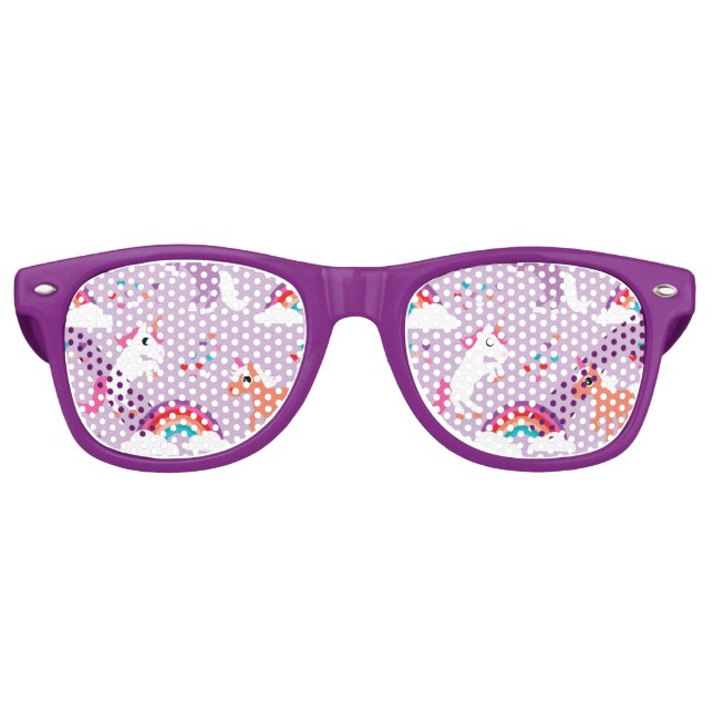 Niedlich Unicorn Rainbow Lila Partybrille (Vorderseite)