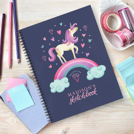 Niedlich Unicorn Rainbow Sketchbook Notizblock