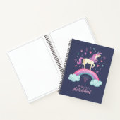 Niedlich Unicorn Rainbow Sketchbook Notizblock (Innenseite)