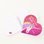 Niedlich Unicorn Rosa Glitzer Sparkle Personalisie Notizblock (Innenseite)