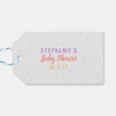 Niedlich Unicorn Tea Party Kinderdusche Danke Geschenkanhänger (Rückseite Horizontal)