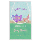 Niedlich Unicorn Tea Party Kinderdusche Danke Kleine Geschenktüte (Rückseite)