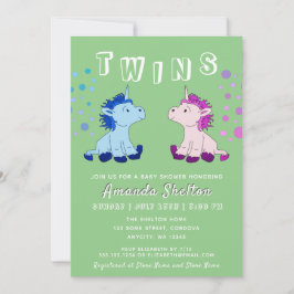 Niedlich Unicorn Twins Baby Boy Baby Girl Babydusc Einladung
