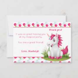 Niedlich Unicorn Vielen Dank Karte mit Polka Dots