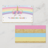 Niedlich Unicorn Was ist Ihre Unicorn Name Game Ca Begleitkarte (Vorne/Hinten)