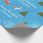 Niedlich Unicorn Weihnachtsnamen Personalisierter Geschenkpapier (Ecke)