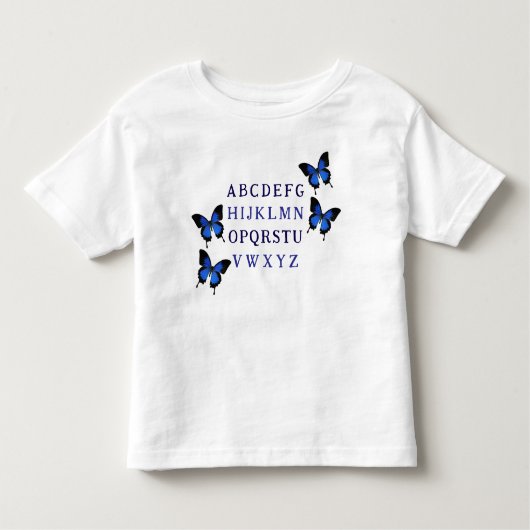 Niedlich Unisex Alphabet Butterfly T - Shirt (Vorderseite)