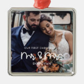 Niedlich Unser erstes Foto zur Weihnachtszeit Ornament Aus Metall (Vorne)