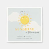 Niedlich unser kleiner Sonnenschein blauer Junge j Serviette (Vorderseite)