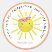 Niedlich unser kleiner Sonnenschein Geburtstag Dan Runder Aufkleber (Vorderseite)