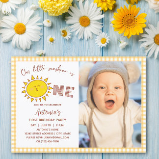 Niedlich Unser kleiner Sonnenschein ist One Boy Bi Einladung