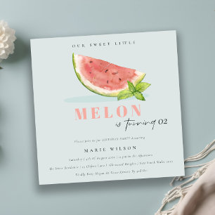 Niedlich unser kleines Melon Blau jedes Alter Gebu Einladung