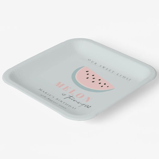 Niedlich unser kleines Melon Pastel Blau jedes Alt Pappteller (Gewinkelt)