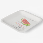 Niedlich unser kleines Melon Rot Grün jedes Alter  Pappteller (Gewinkelt)