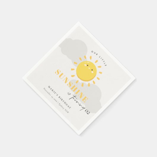 Niedlich unser kleines Sonnengelb, jedes Alter Geb Serviette (Ecke)