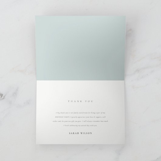 Niedlich unser kleines Sonnenschein Blau jedes Alt Dankeskarte (Innenseite)