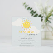 Niedlich unser kleines Sonnenschein Blau jedes Alt Einladung (Stehend Vorderseite)