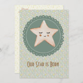 Niedlich Unser Stern ist ein Geborener Junge oder Ankündigung (Vorne/Hinten)