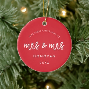 Niedlich Unsere ersten Weihnachten als Frau und Fr Keramik Ornament