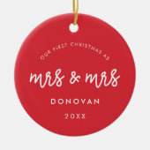 Niedlich Unsere ersten Weihnachten als Frau und Fr Keramik Ornament (Vorne)