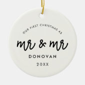 Niedlich Unsere ersten Weihnachten als Mr. & Mr. W Keramik Ornament (Vorne)
