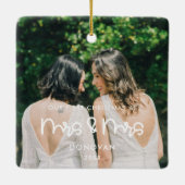 Niedlich Unsere ersten Weihnachten als Mrs. & Mrs. Keramikornament (Rückseite)
