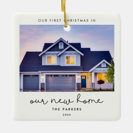 Niedlich Unsere ersten Weihnachten auf unserer neu Keramikornament (Vorderseite)