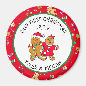 Niedlich Unsere ersten Weihnachten mit Gingerbrett Magnet (Vorne)