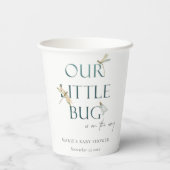 Niedlich unsere kleine Bug Blue Dragonfly Babydusc Pappbecher (Rückseite)