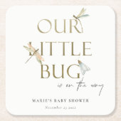 Niedlich unsere kleine Bug Gold Dragonfly Babydusc Rechteckiger Pappuntersetzer (Vorderseite)