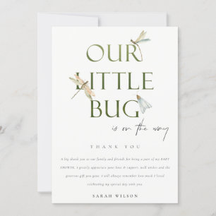 Niedlich unsere kleine Bug Green Dragonfly Babydus Dankeskarte