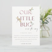 Niedlich unsere kleine Bug Pink Dragonfly Babydusc Dankeskarte (Stehend Vorderseite)