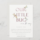 Niedlich unsere kleine Bug Pink Dragonfly Babydusc Dankeskarte (Vorne/Hinten)