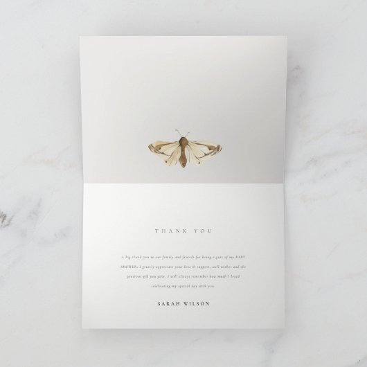 Niedlich unsere kleine Bug Pink Dragonfly Babydusc Dankeskarte (Innenseite)