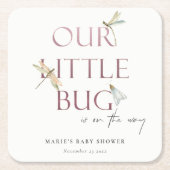 Niedlich unsere kleine Bug Pink Dragonfly Babydusc Rechteckiger Pappuntersetzer (Vorderseite)