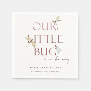 Niedlich unsere kleine Bug Pink Dragonfly Babydusc Serviette