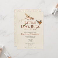 Niedlich unsere kleine Liebe Bugs Baby Einladung