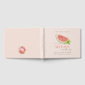 Niedlich unsere kleine Melon Watercolor Blush Baby Gästebuch (Voll)