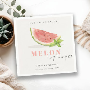 Niedlich unsere kleine Melon Watercolor Red Baby D Serviette