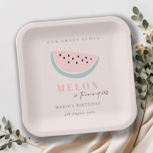 Niedlich unsere kleine Melone Pastel Rosa jedes Al Pappteller