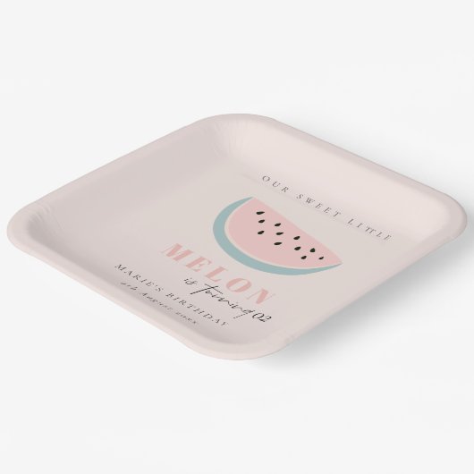 Niedlich unsere kleine Melone Pastel Rosa jedes Al Pappteller (Gewinkelt)