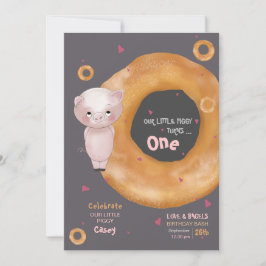 Niedlich "UNSERE KLEINE PIGGY" | "Liebe & Bagels" Einladung